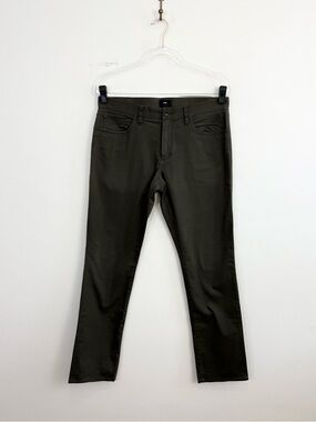 Vince Men’s Olive Green Straight Leg Pants Minimalist Stretch Chino Size 32